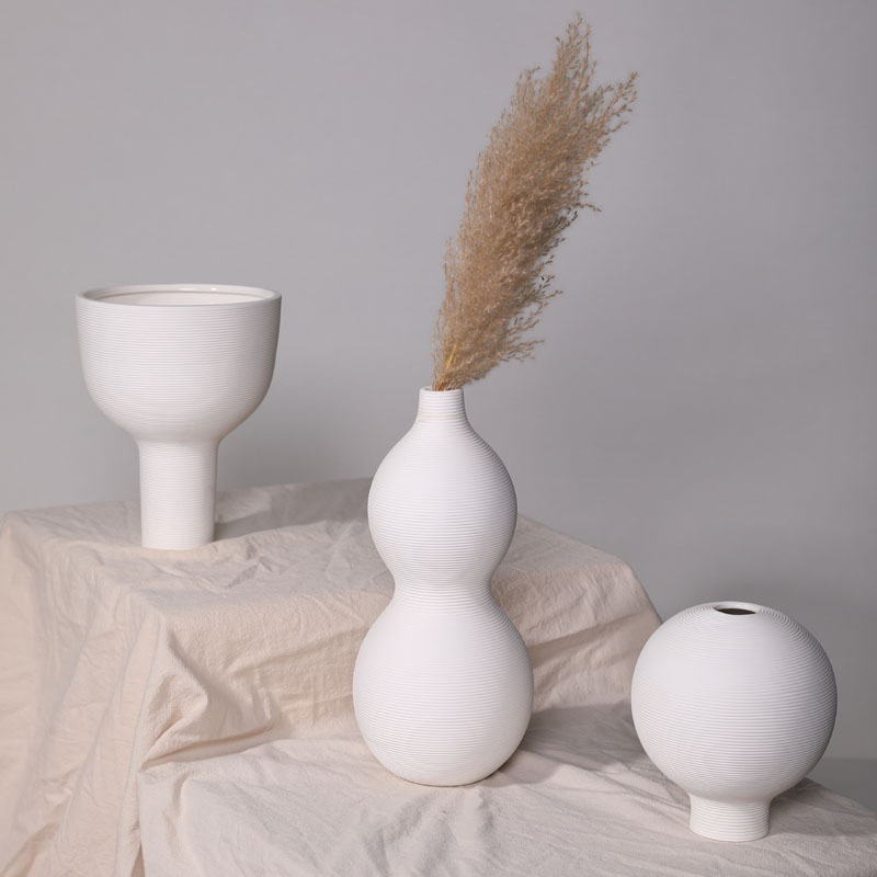 Ins-style minimalist creative ceramic vase, dried flower arrangement home living room entrance decorative craft soft furnishing, wholesale