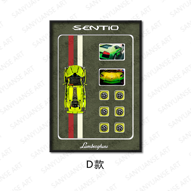 Sala de estar de la entrada Pintura decorativa moderna Coche de construcción tridimensional creativo Sofá pared de fondo Pintura mural de la cabecera del restaurante