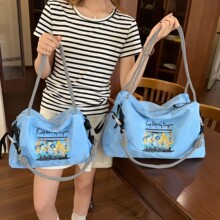法式柔雾油画感花卉刺绣托特包少女氛围感出片神器通勤日常手提包