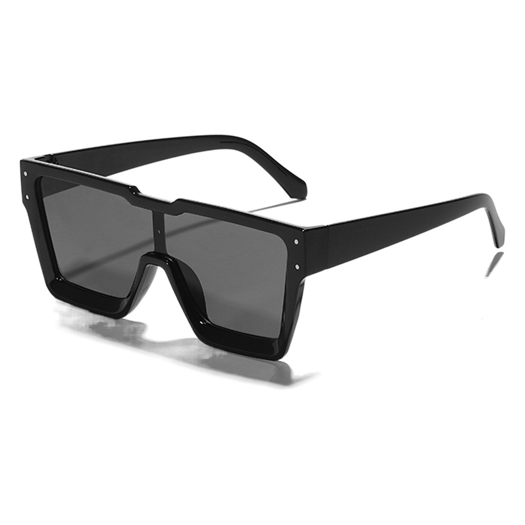Nuevo europeo y americano personalizado gafas de sol de Marco grande lente de una pieza ins estilo plata gafas deportivas 97124