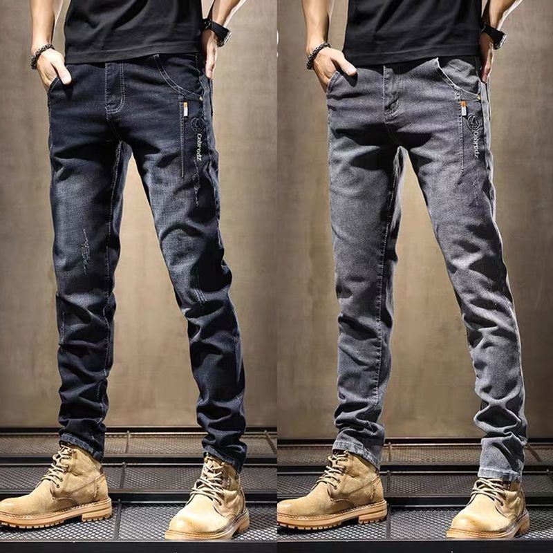 Jeans Men's 2025 Spring and Autumn Trendy Brand Slim-fit Skinny Korean Style Fashionable New All-match Casual Stretch Long Pants