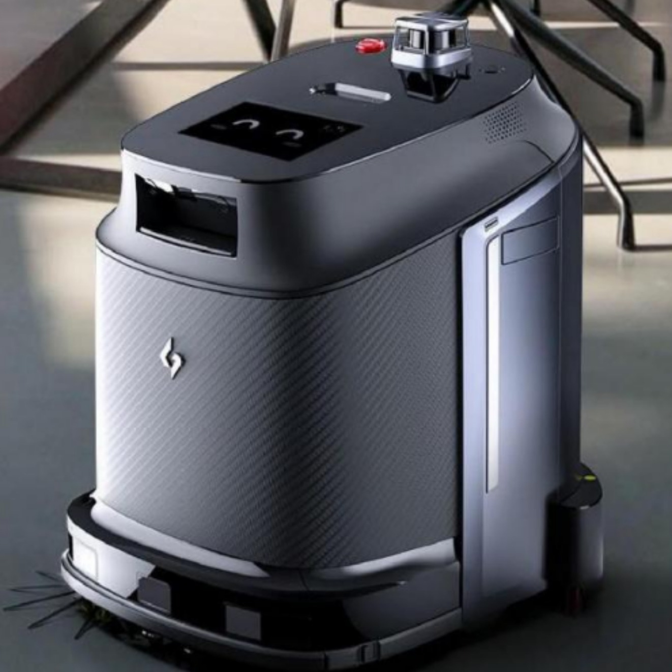 Edificios de oficinas, hospitales, hoteles, escenas múltiples limpieza interior, limpieza del suelo, lavado del suelo, polvo, empuje de un robot de sombra S1