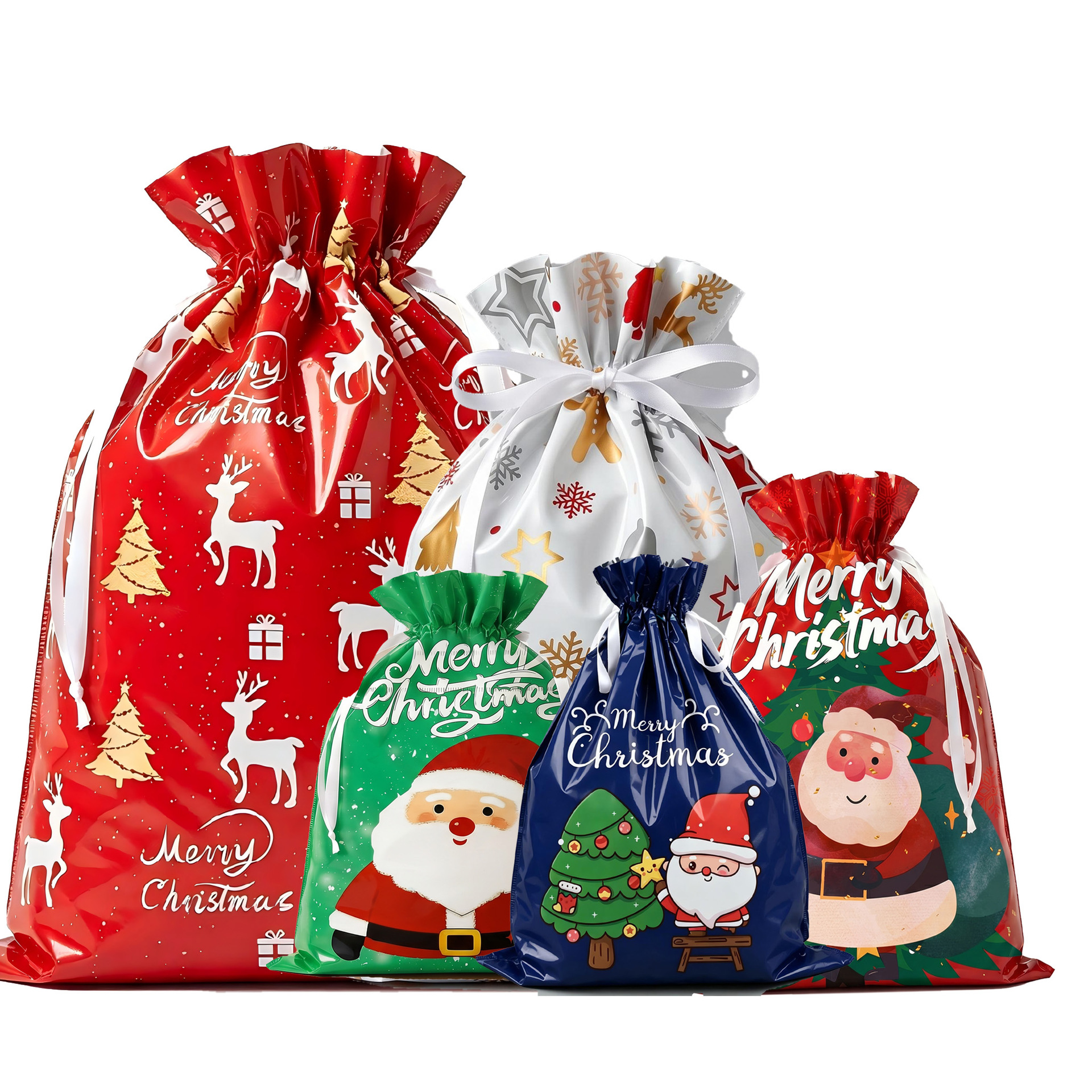 Source Factory Christmas Drawstring Gift Bags, Christmas Package Packaging Bags, Storage Bags, Party Gift Bags