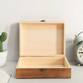 复古通用带锁白茶普洱茶木制茶叶盒木质翻盖仿古茶叶礼品盒包装盒