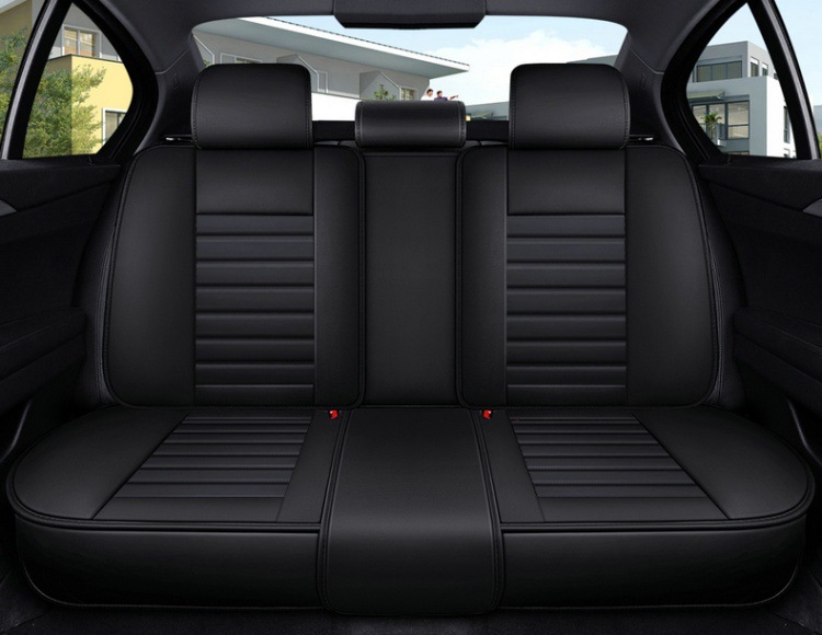 New Nappa Leather Car Seat Cushion, Universal for All Seasons, Fully Enclosed Seat Cover, Summer Machine-Knitted Ice Silk Breathable Internet Celebrity Car Cushion