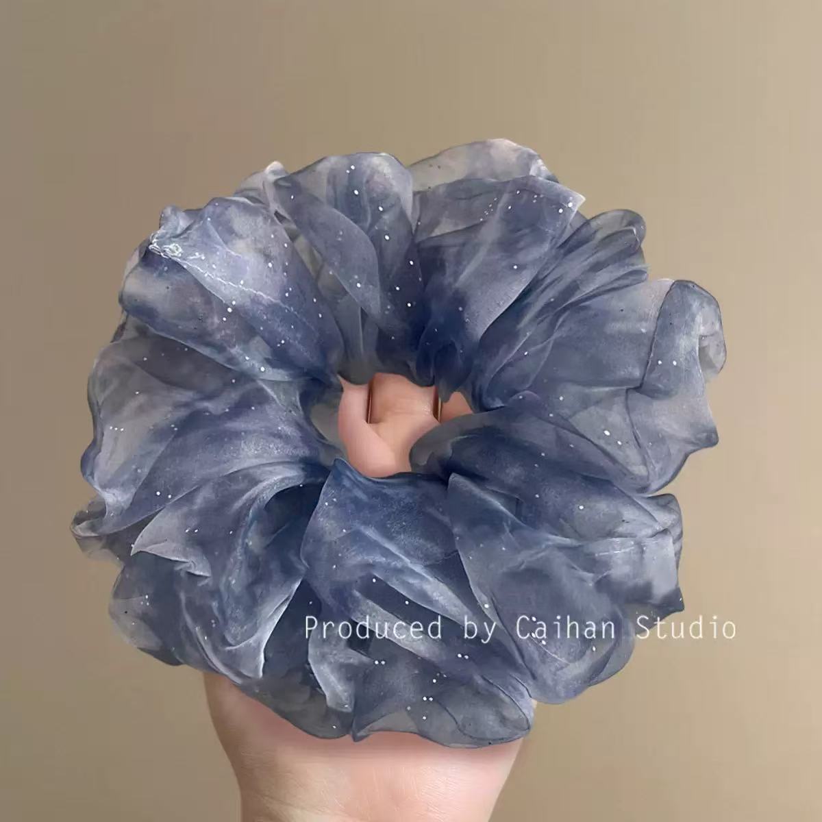 파란 별빛 머리끈