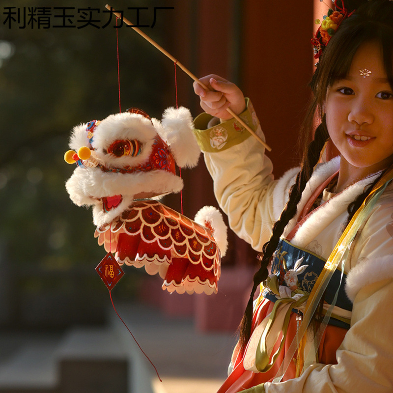 新儿童幼儿园包手工diy材料醒狮元宵节2025花灯新年灯笼非遗暖场|undefined
