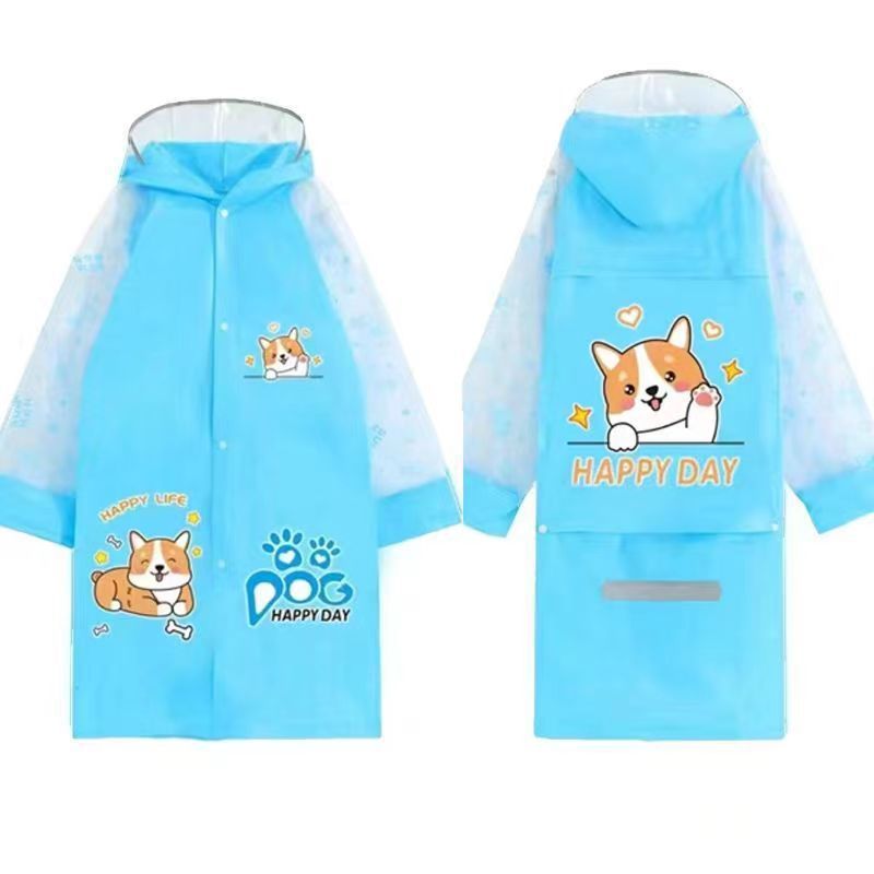 儿童雨衣带书包位男童女童小孩雨披幼儿园宝宝小学生中大童雨衣|undefined
