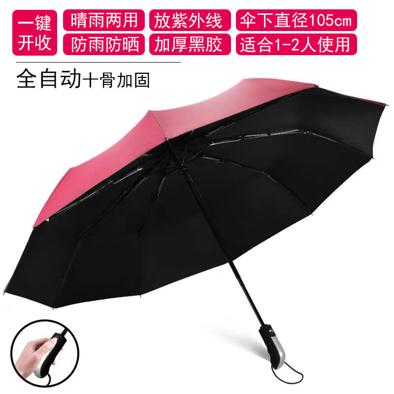 【自動モデル】十骨黒ゴムを強化した日焼け止めワインレッド