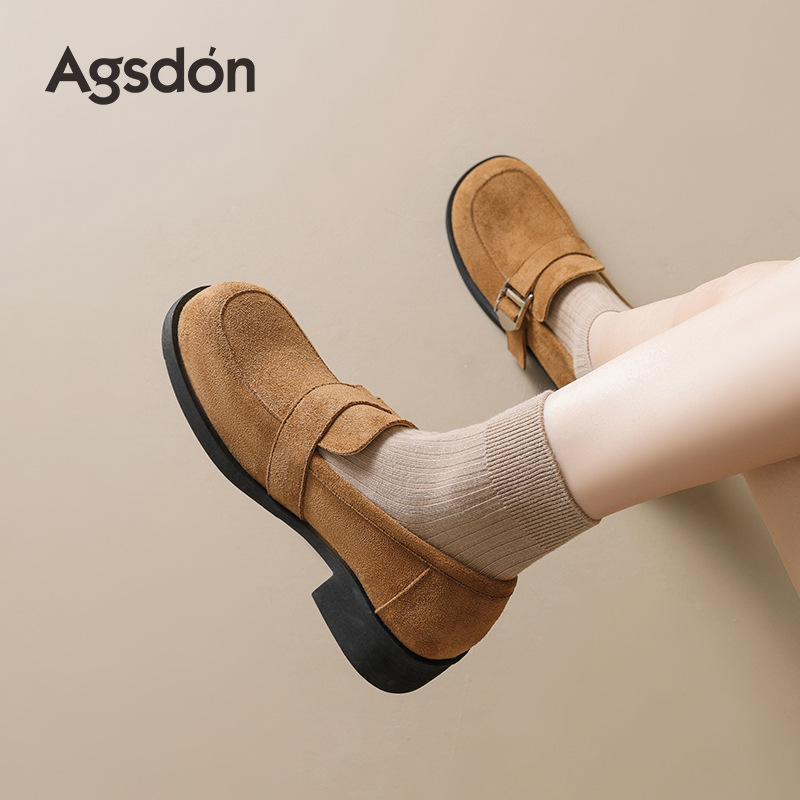 Zapatos Lefour de fondo grueso para mujeres 2025 nuevo otoño y invierno con un solo pie, zapatos de pie Bocken no cansados.