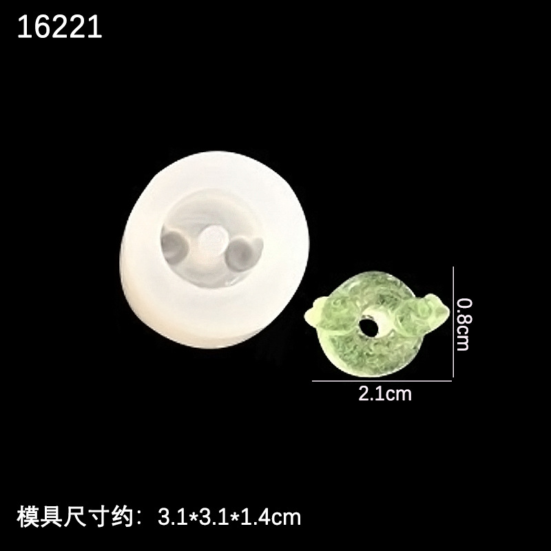 Espejo de cristal epoxi molde DIY hecho a mano paquete material epoxi joyería hoja oso cabeza libélula barba fresa
