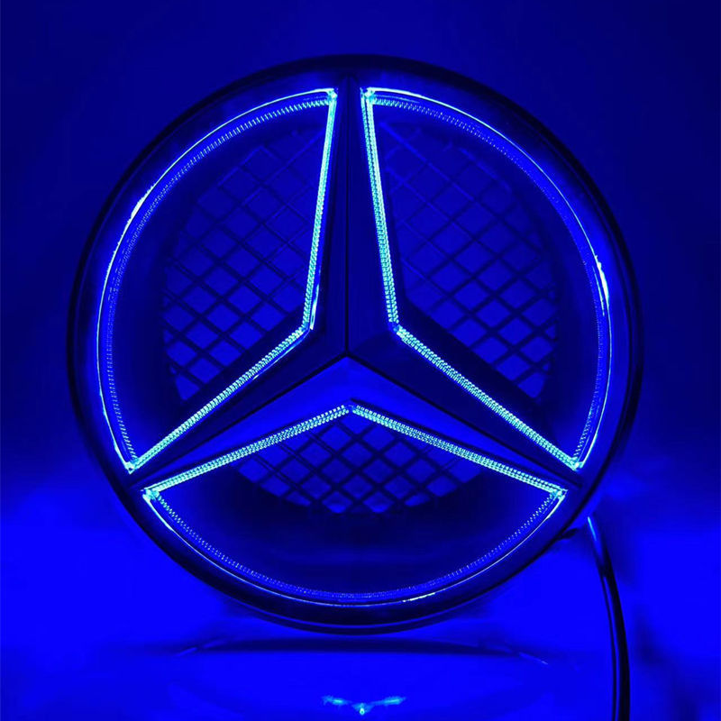 Suitable for Mercedes-Benz modified luminous LED middle net car logo A B C E GLK ML grade solid with light original car logo