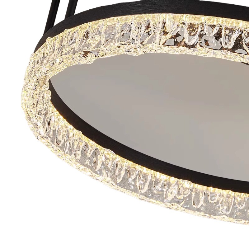 Luz de techo de la sala de estar en 2025 nueva luz principal de anillo lujoso ligera italiana de hielo de la atmósfera de grietas lámpara de dormitorio lámparas de casa