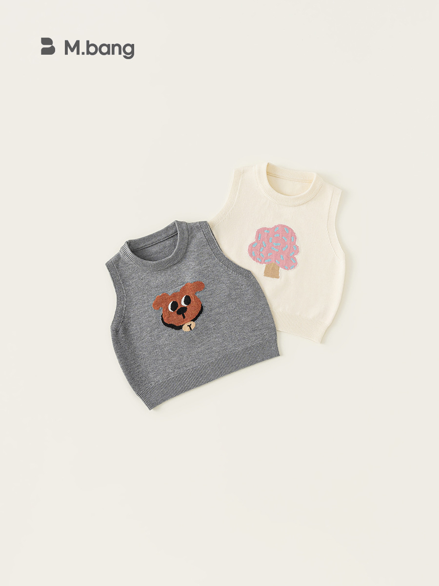 Youbao ropa para niños suéter chaleco para niños 2025 primavera nuevo estilo niña estilo occidental chaleco de punto de dibujos animados chaleco para bebé