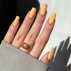 Acrylic nails, yellow short ballet style nail art, wholesale nail stickers, nail stickers with jelly glue, nail stickers nail art