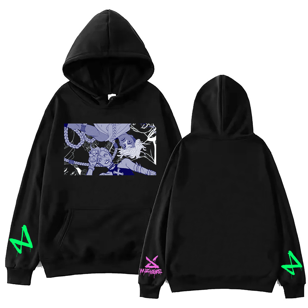 Arcane Ekko & Jinx Firelights Hoodie Harajuku Pullover Tops