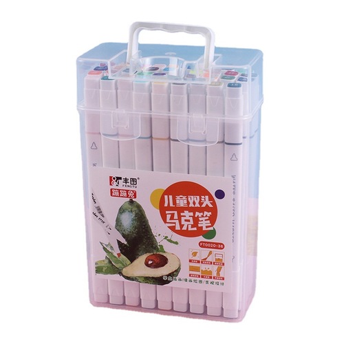 Fengtu double-headed marker pen water-based marker pen wholesale primary school student painting pen 24 colors 48 colors art supplies