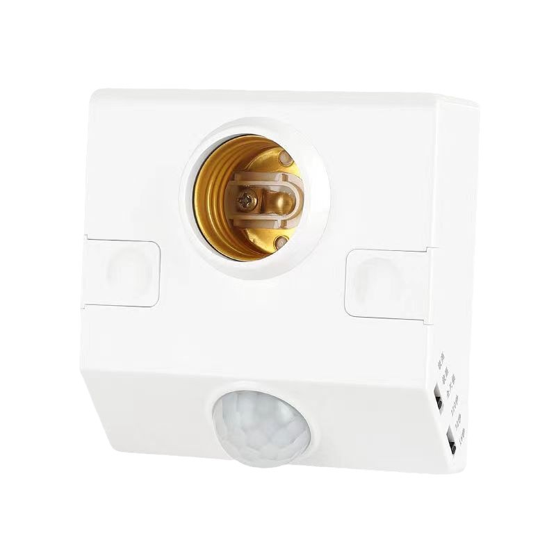 Soporte de lámpara de inducción de cuerpo humano sonido infrarrojo y control de luz E27 soporte de lámpara corredor 86 tipo tornillo de retardo inteligente soporte de lámpara Plana de Montaje abierto