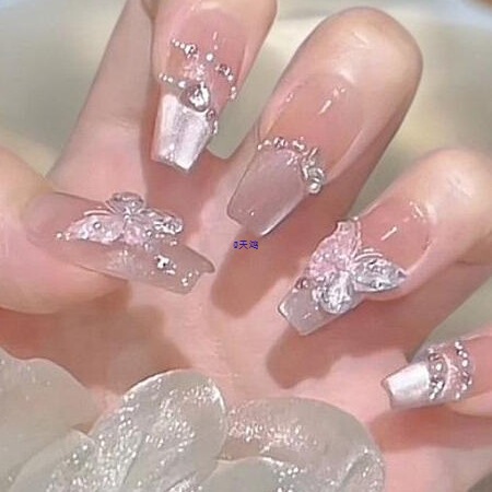 2025 Spring and Summer New Designer Butterfly Fairy Cat Eye Light Luxury Purely Handmade Nail Art Patch Wearable Nails