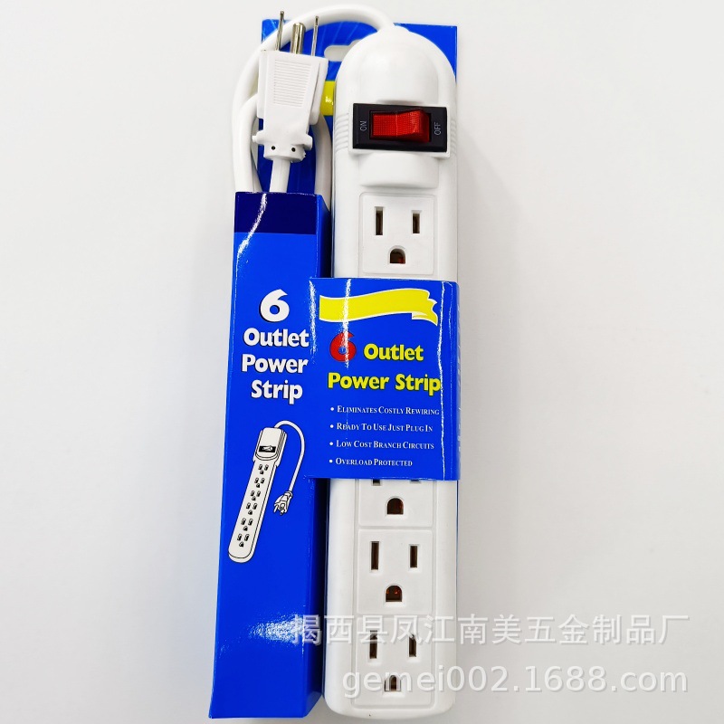 出口美标插座南美插座美式美标带线插座6位110V插座生产南美产品
