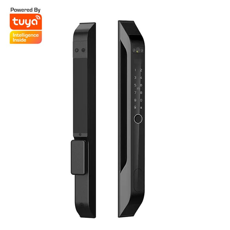 Intelligent3 DFace Fully Automatic Bridge-breaking Aluminum Fingerprint Lock Waterproof Graffiti Aluminum Alloy KFCSliding Door Lock Outdoor