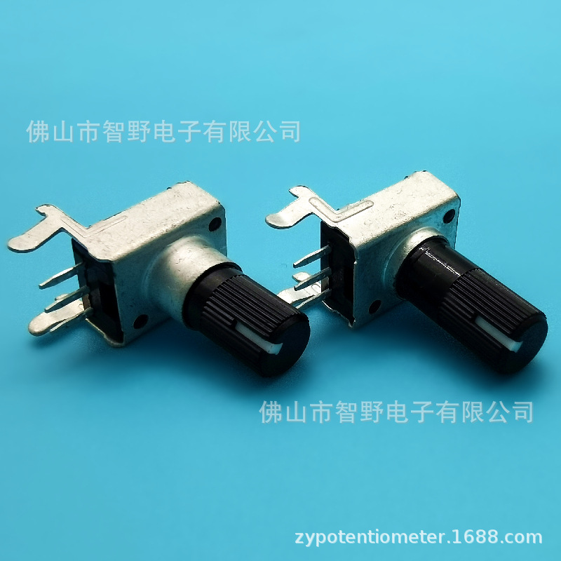 供应优质R093单联旋转电位器B100K带白点微调绝缘柄 调音旋钮调光