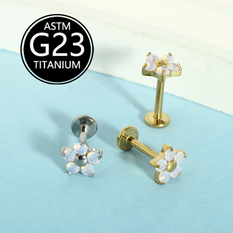 Pointed titanium steel lip stud product view