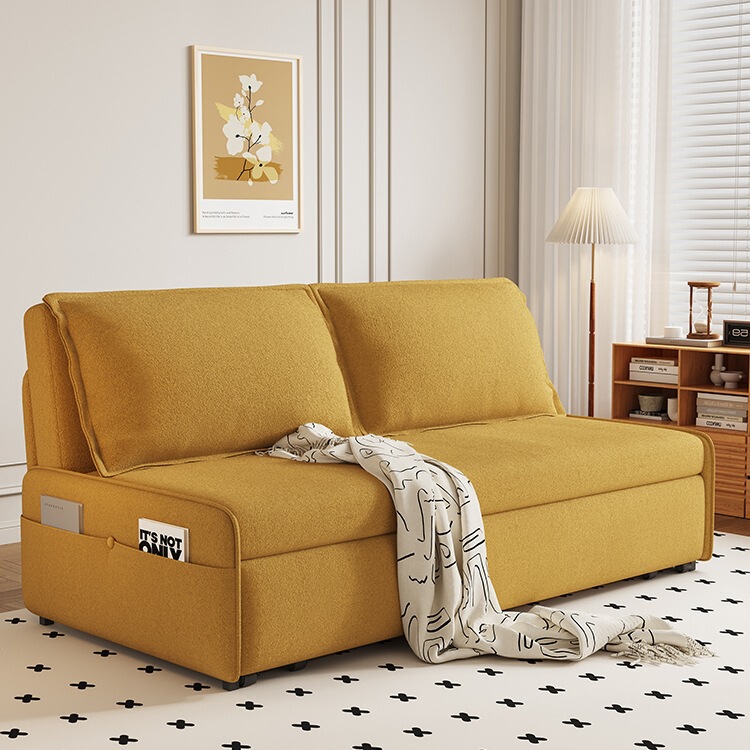 Cream-Style Sofa Bed, Foldable Dual-Use for Small Apartments, Living Room, Study, Storage, Single or Double Pull-Out Bed, Internet Celebrity Tω