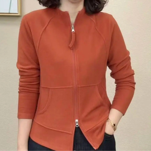 Autumn new style thin zipper style temperament and foreign style fashionable all-matching stand-collar top coat #451502