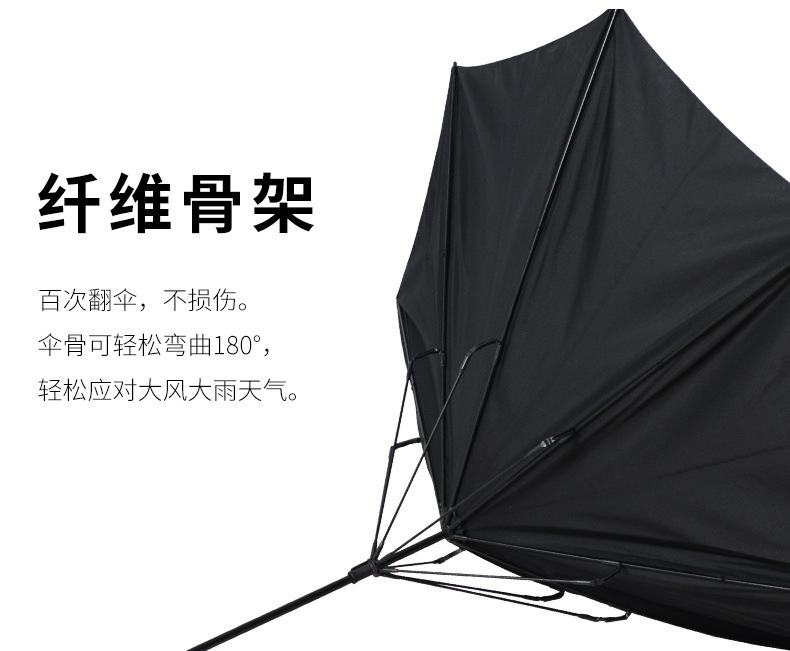 Anti-wind Anti-break Umbrella Fiber Bone Advertising Umbrella Straight Handle 8 Bone Strong Water-repellent Anti-wind Umbrella Advertising Umbrella Wholesale