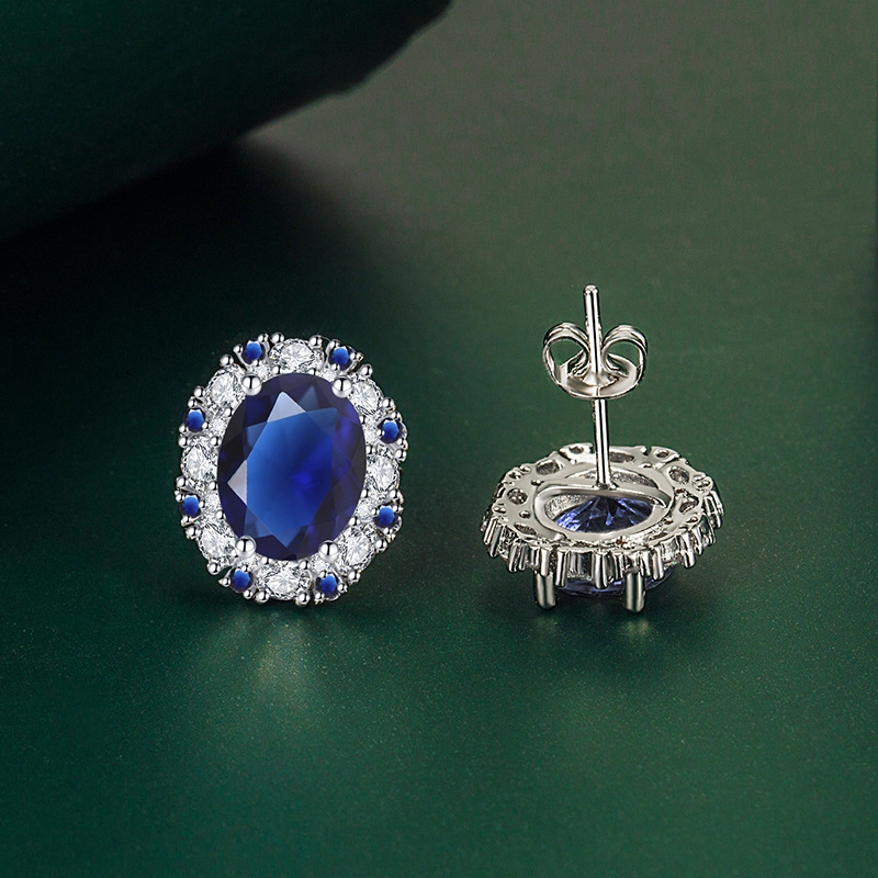 Fashion Geometric Copper Inlay Zircon Ear Studs 1 Pair