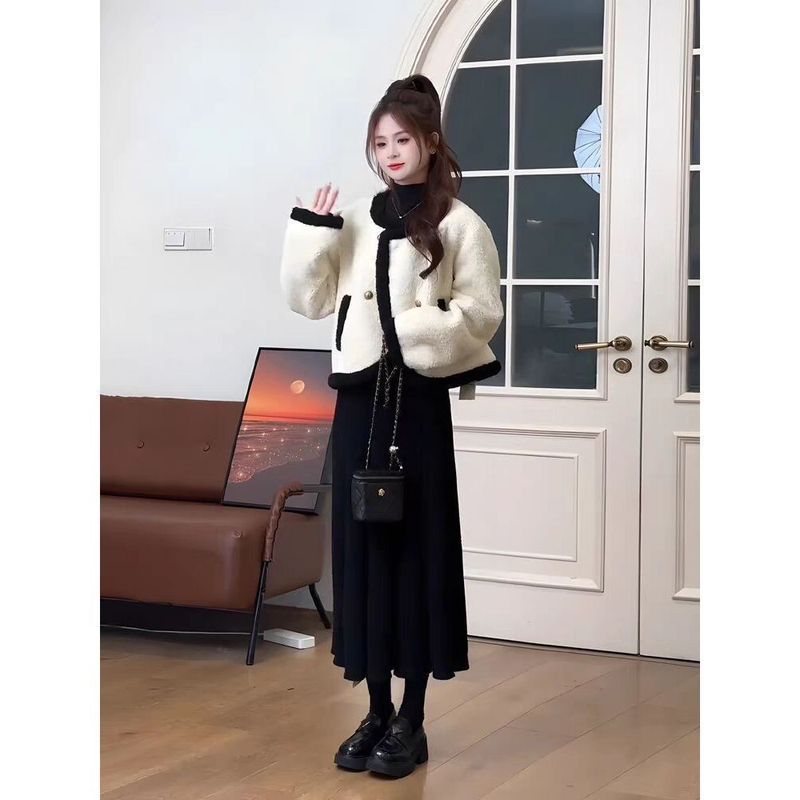 套装女短外套气质高级感秋冬新款爆款绝美时尚小香风半身裙两件套|undefined