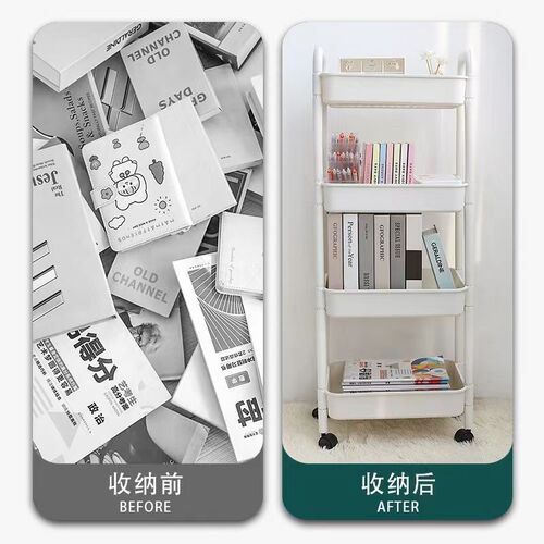 Multifunctional Kitchen Floor Standing Shelf Snack Bathroom Storage Rack with Mobile Cart Multi-layer Clutter Rack for Bedroom