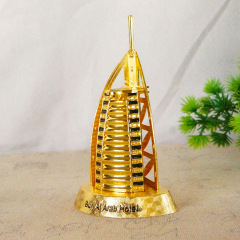 Colorful sailboat hotel model ornaments creative decorations souvenirs landmark building metal sailboat hotel tourism