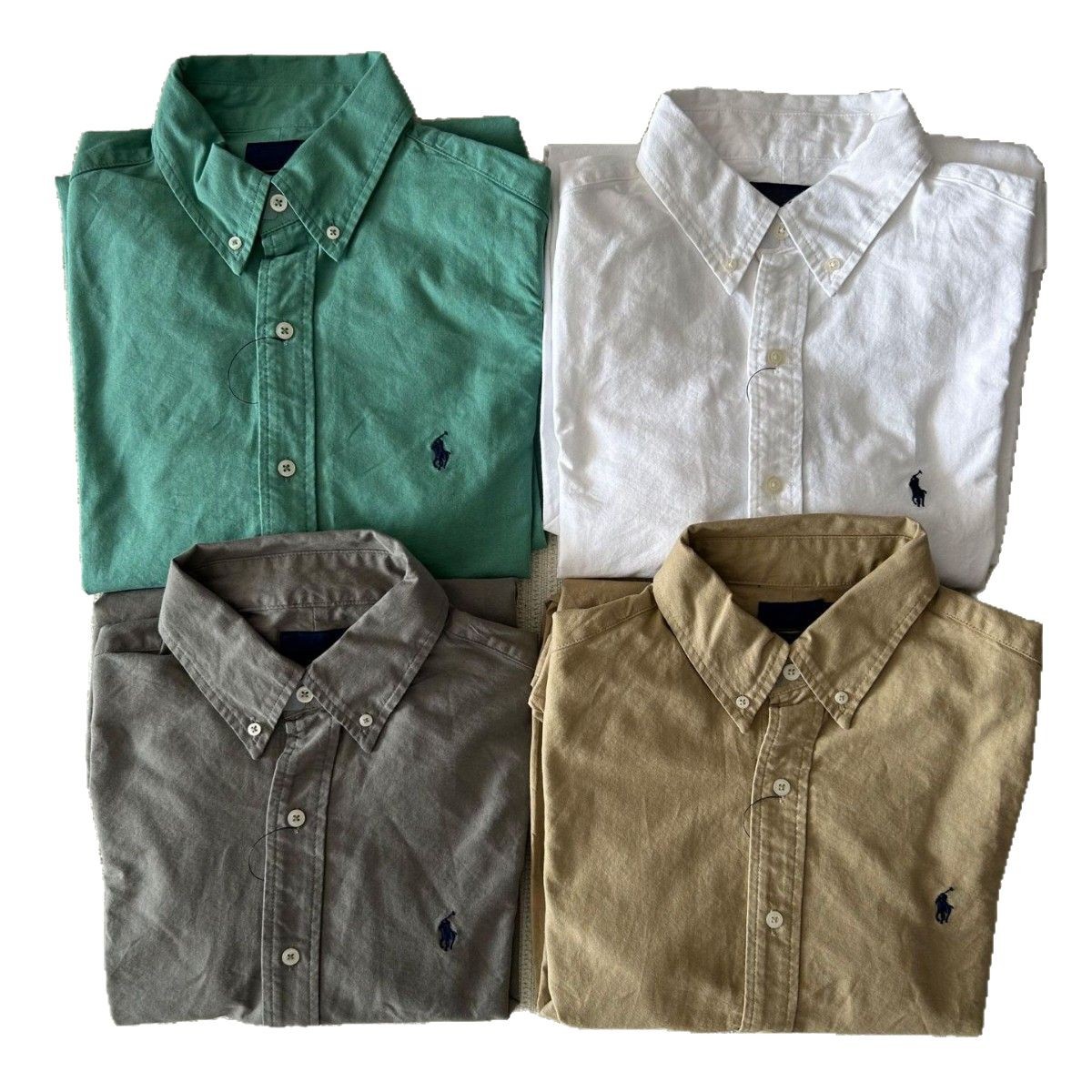 RL Ruff Pony Embroidered Men's and Women's Solid Color Oxford Cloth Shirt Long Sleeve Loose Casual Retro Style Couple