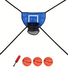 跨境专供TEMU专供厂家专供蹦床跳床PVC篮球框调节折叠篮球框