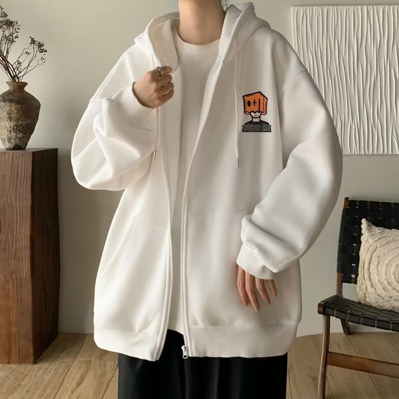 1 Cardigan Felpa Inverno 2023 Nuova Giacca Primaverile Uomo Felpa con Cappuccio in Pile Cappotto Autunnale_voghion.com