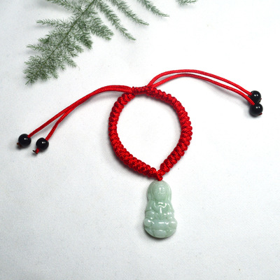 翡翠玉石觀音佛手鏈轉運珠紅手繩 5元以下小禮品活動贈送實用創意