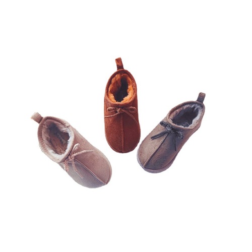 Export tete's winter foreign trade children's lace-up suede thickened warm cotton shoes for boys and girls snow boots