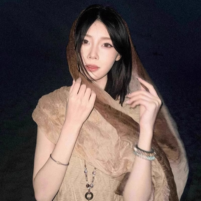 废土风大西北沙漠旅游穿搭棉麻围巾女薄款文艺丝巾系脖民族风披肩|undefined