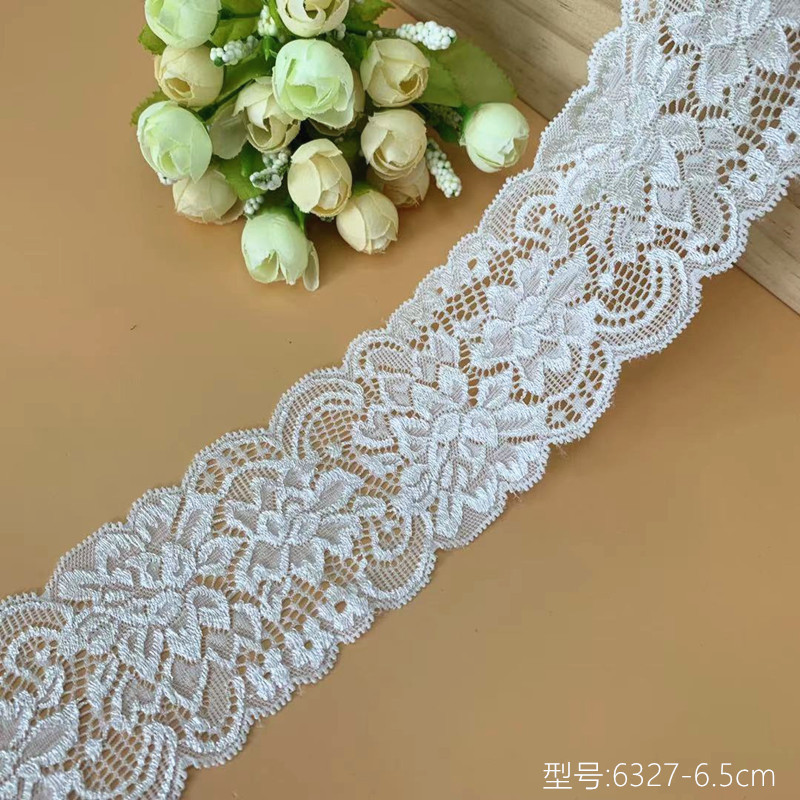 厂家批发蕾丝锦纶弹力花边6.5cm宽镂空花边 裙摆女装内衣服装辅料