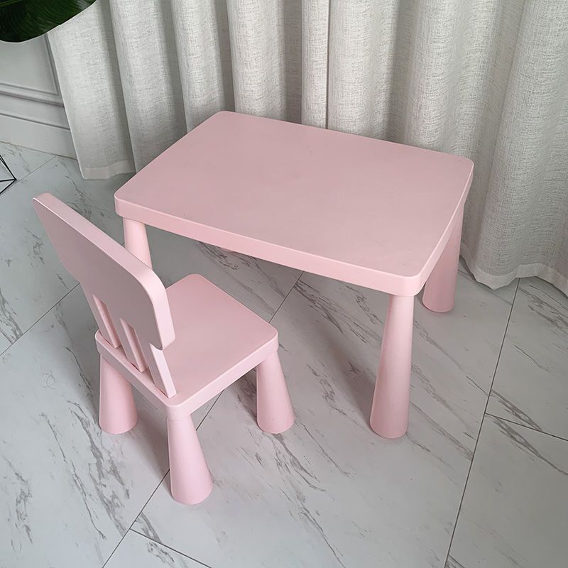 Children's Table and Chair Set Kindergarten Baby Learning Table Home Writing Table Plastic Toy Table Thickened Desk Bookshelf