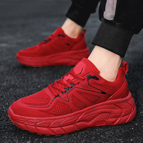 Summer new foreign trade racing cushioning marathon running shoes men's fly woven breathable casual casual couple sports shoes wholesale