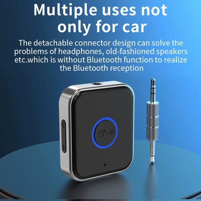 The New V5.4 Car Wireless Bluetooth Receiver Can Insert a Tf Card, Aux Converter, and Speaker with One-Touch Voice Broadcast