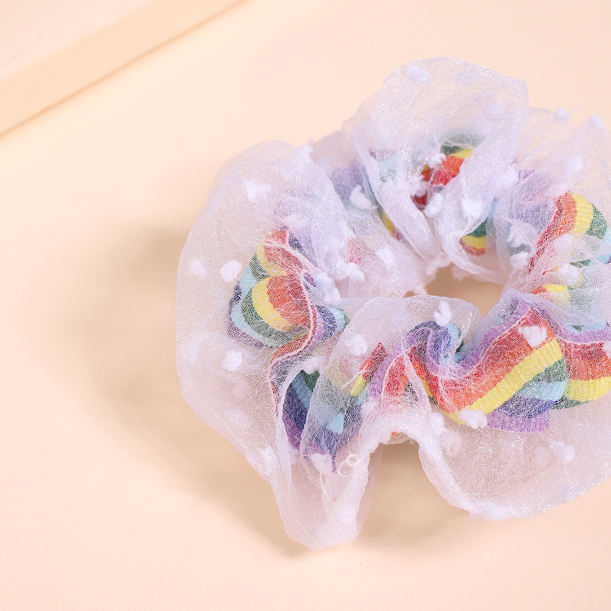 Banda de pelo de arco iris de hadas Corea del Sur tocado diadema ins banda de pelo de intestino grande chica Linda malla cuerda de pelo Cola de Caballo banda de goma