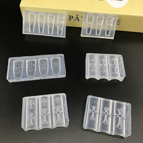 Cross-Border Wholesale Internet Celebrity Cross-Shaped Nail Art Silicone Mold Handmade Nail Tools Nail Decorations Grinding Tools