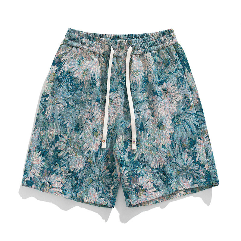 2025 New Men's Summer Shorts Ins Trendy Beach Shorts Straight Casual Knee-Length Versatile Sports Shorts