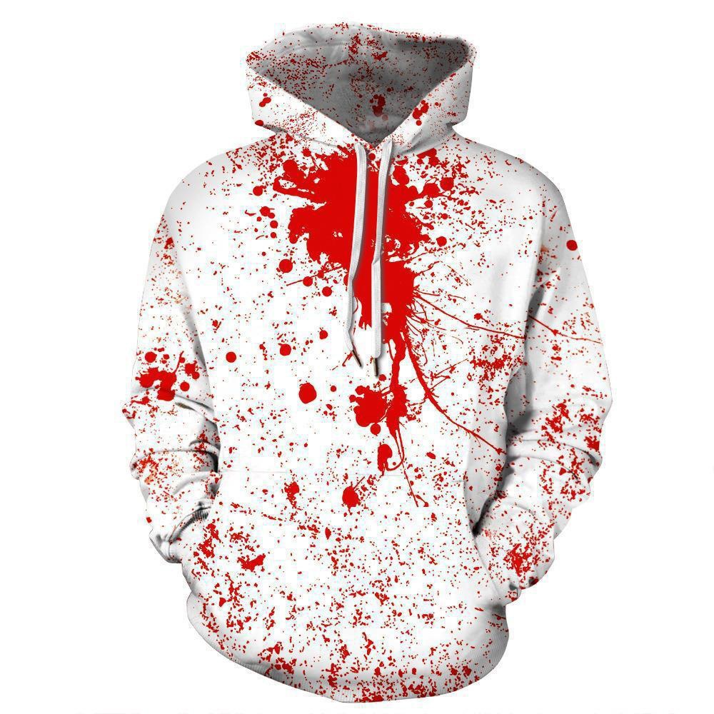 Uus Halloweeni veretilga 3D-digitaalprinditud paaridele mõeldud pikkade varrukatega kapuutsiga kampsun, vabaaja moebrändi pullover_voghion.com