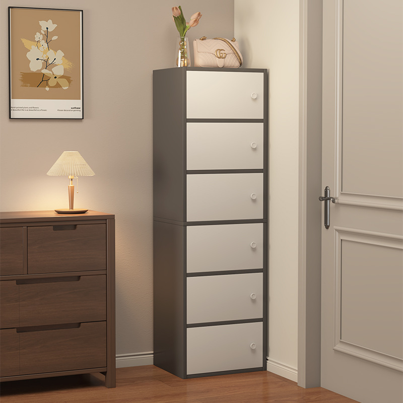 Gabinete de almacenamiento del dormitorio armario estrecho armario vertical armario de esquina de la sala de estar contra la pared armario de cama de piso