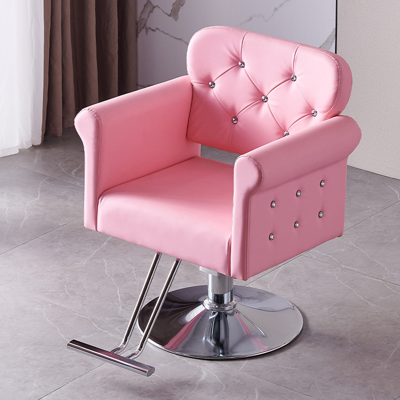 Silla de Peluquería Modelo 2025, Venta al por Mayor, Silla de Peluquería Rosa, Silla de Barbería de Lujo Ligero, Silla de Peluquería Ajustable